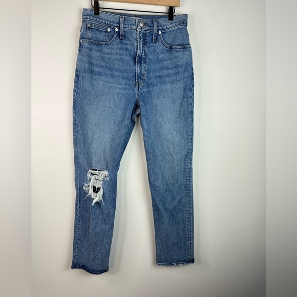 Madewell The Perfect Vintage Jean Striaght Leg Jeans Blue Denim 30 Tall - Picture 3 of 9